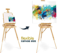 Artina caballete de escritorio Miami - caballete de mesa de madera portátil y plegable con paleta de madera y estuche para lienzo de hasta 33,8" - Arteztik
