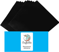 Hojas de vinilo negro mate de Craftables – permanentes, adhesivas, mate e impermeable | (10) hojas de 12.0 x 12.0 in, para manualidades, grillo, silueta, expresiones, cameo, letreros - Arteztik
