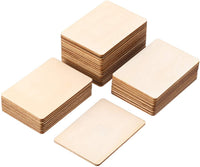 Boao - Cuadrados de madera sin acabar, esquinas redondas, cuadrados, recortes de madera para proyectos de manualidades, decoración, grabado láser (2.5 x 3.5 in, 36 piezas) - Arteztik
