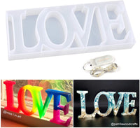 Let's Resina - Molde de resina para letrero de amor, molde de resina epoxi para decoración de mesa, con una luz de hadas para crear tu sueño de resina romántica, regalo ideal para el día de San Valentín - Arteztik
