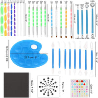 Mandala Dotting Tools, ZALALOVA 42 pcs Dotting Tools Kits Incluyen Mandala Stencils acrílico Varillas Cepillos Bandeja de Pintura Arte y Artesanía Suministros para Rocas Uñas y Pintura - Arteztik
