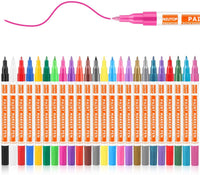 Rotuladores acrílicos para pintura de roca, 24 colores vibrantes para cristal, piedra, madera, tela, metal, cerámica, roca y más, punta extrafina, base de agua, secado rápido, ideal para manualidades - Arteztik
