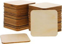 Piezas de madera sin terminar 80 piezas de 3.0 x 3.0 in cuadrados de madera, madera natural rústica para decoración del hogar, suministros de bricolaje - Arteztik
