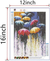 Pintura de diamantes 5D, bricolaje con diamantes de imitación, bordado de punto de cruz, manualidades, obras de arte, lienzo, decoración de pared, 12 x 16 pulgadas, paseo en la lluvia - Arteztik
