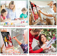 Colorwork 4 unidades de pintura por números para adultos y niños, kit de pintura al óleo de Navidad con pinceles, pigmento acrílico para principiantes, 11.8 x 11.8 in - Arteztik
