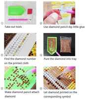 Cskunxia 5D Kit de pintura de diamante para bricolaje, perforación completa, bordado de cristal, pintura de punto de cruz, arte para decoración de pared del hogar, 11.8 x 15.7 in sin marco - Arteztik
