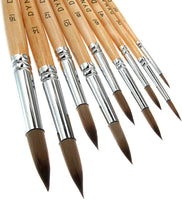 Cepillos de acuarela de distracción dinámica para pintar – Juego de 9 pinceles de acuarela de color redondo – Tamaño cómodo del mango – perfecto para artistas profesionales y obbyistas que utilizan acuarela, acrílico y aceite - Arteztik
