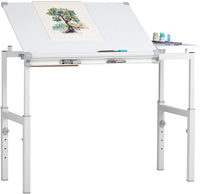 Mesa de trabajo Studio Designs Graphix II. Escritorio de 53.75 x 31.25 x 27-38.75 pulgadas (ancho x diámetro x altura), blanco/gris 10210 - Arteztik
