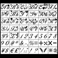 42 Pieces Letter Stencils for Painting on Wood Reusable Plastic Art Craft DIY Stencils with Numbers & Signs Alphabet Stencil Templates with Calligraphy Font Upper and Lowercase Christmas Gift - Arteztik
