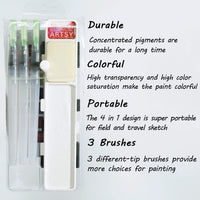 Artsy - Juego de pintura para acuarelas – 38 colores surtidos con 3 pinceles en una funda de transporte – Profesional plegable acuarela campo Sketch Set perfecto para artistas estudiantes, niños, principiantes y más - Arteztik

