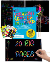 Kit de arte de papel para rascar el arco iris de mariquita púrpura para niños – 20 hojas grandes de papel para rascar en un bloc de notas – Gran regalo de bricolaje para niñas, niños y adolescentes, divertido juego de actividades de artes y manualidades - Arteztik
