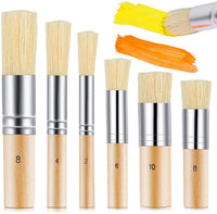 6 pinceles de madera para plantillas de 6 tamaños, pinceles naturales para plantillas, pinceles de pintura, pinceles de cerdas de madera, pinceles para pintura acrílica, acuarela, proyectos de tarjetas, manualidades - Arteztik
