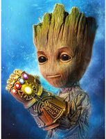 Betionol - Kit de pintura de diamantes 5D para niños y adultos, kit de pintura de diamantes de imitación de cristal de perforación completa por números con el tema de Babby Groot, 12 x 16 pulgadas - Arteztik
