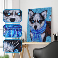 ZSNUOK - Kit de pintura de diamante 5D por número para adultos o niños, con forma especial para manualidades, manualidades, mosaicos, suministros de pintura con diamantes para decoración de la pared del hogar, lindo perro 8.0 x 10.0 in - Arteztik
