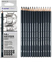 Mejor Calidad 14pcs/set 12B 10B 8B 7B 6B 5B 4B 3B 2B, B, HB 2H 4H 6H lápices de grafito Lápices de dibujo Sketch profesional set para dibujar - Arteztik
