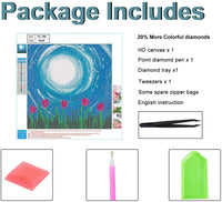 XPCARE - Juego de 12 kits de pintura de diamante 5d, redondos, perforación completa, acrílico, bordado, punto de cruz, para decoración de pared del hogar, luna (lienzo de 12.0 x 12.0 in) - Arteztik
