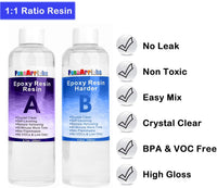 FansArriche - Resina epoxi de 1.5 fl oz, transparente para arte, joyería, artesanía y joyería, resina epoxi de 2 partes, resina epoxi no tóxica con 4 cuentagotas - Arteztik
