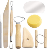 LUTER Juego de herramientas de arcilla de cerámica de madera, 8 piezas, cerámica de arcilla para tallar, esculpir modelado herramientas de limpieza - Arteztik
