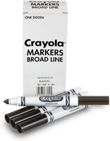Crayola 12 unidades marcadores a granel originales negros - Arteztik
