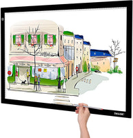 A2 Light Box, Large Size Tracing Light Pad, Ultra-Thin LED Light Board Stepless Brightness and Flicker-Free Design, Perfect for Drawing, 2D Animation, Calligraphy, Embossing, Sketching Tattoo - Arteztik
