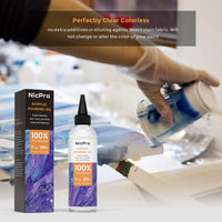 Nicpro - Aceite acrílico para arte, vierta medio 7 onzas. Suministros de vertido líquido 100% silicona compatible con todas las pinturas acrílicas o acuarelas. - Arteztik

