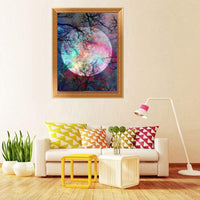 Kit de pintura de diamante 5D por número, brillante luna perforación completa bordado punto de cruz, suministros de arte arte arte adhesivo de pared decoración 11.8 x 15.8 pulgadas - Arteztik
