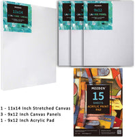 MEEDEN - Juego de 72 piezas de pintura acrílica con caballete de madera de haya, juego de pintura acrílica de 48 × 0.7 fl oz y todos los suministros adicionales, kit de herramientas de pintura para artistas principiantes, estudiantes y niños - Arteztik
