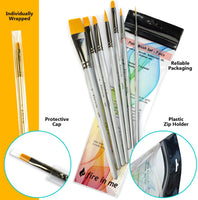 Pinceles de pintura Artista para Pintura Acrílica Aceite de acuarela - Brochas de pintura corporal y facial Best Art Supplies - Juego de 7 pinceles para adultos y niños - Arteztik
