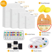 48-Piece Complete Acrylic Artist Painting Set, Canvas Panels Painting Supplies Kit with Acrylic Paints Paint Palette, Paintbrushes, Painting Canvases and More Great for Adults, Kids and Beginner - Arteztik
