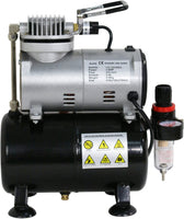 ZENY Pro 1/5 HP Airbrush Compresor de aire Kit de aerógrafo con tanque de 3L y manguera de 6.0 ft multiusos para pulverizar tartas, decoración de tatuajes y manualidades - Arteztik

