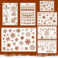 Koogel 7 plantillas de Navidad, incluye 3 plantillas de invierno y 4 plantillas de vacaciones, plantilla de plástico para planificador, diario, tarjeta, bricolaje, dibujo, pintura, proyectos de manualidades - Arteztik
