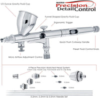 Master Airbrush G444-SET - Juego profesional de aerógrafo de doble acción con control de detalle de doble acción y tarjeta ARC Link - Arteztik
