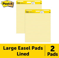 Post-it Super Sticky Caballete Pad, 25 x 30 pulgadas, 30 hojas/Pad, 2 almohadillas (561) y Super Sticky Caballete Pad, 25 x 30 pulgadas, 30 hojas/Pad, 2 almohadillas, grande blanco Premium papel de rotafolio autoadhesivo - Arteztik
