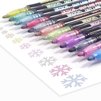 SAKEYR Shimmer Markers for Doddle Dazzle: Outline Pens for Easter Eggs Card Making Paint Markers for Craft Supplies Glitter Pens for Photo Album Scrapbook Material Metallic Markers for Kids Adults - Arteztik
