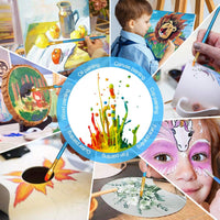Aolora Juego de pinceles de pintura acrílica: 20 pinceles de punta redonda profesional de nailon plano para lienzo, roca, modelo, pintura en miniatura, acuarela de aceite, cara corporal, artista, principiante, suministros para niños - Arteztik
