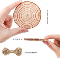 Funarty - Juego de 36 rodajas de madera natural de 6,3 a 3.0 in sin terminar con agujeros de madera para manualidades, adornos de Navidad - Arteztik
