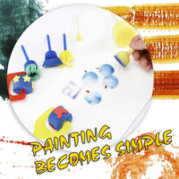 Kit de 26 brochas de pintura de esponja para niños, juego de pinceles de pintura de rodillo de espuma, lavables, herramientas de dibujo, suministros de arte y manualidades para niños y niños - Arteztik
