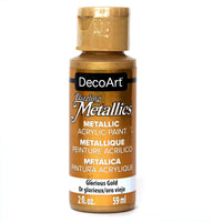 DecoArt Dazzling Metallics Pintura acrílica color plata brillante de 2 onzas - Arteztik
