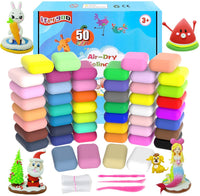 Arcilla de modelado – 50 colores de arcilla seca al aire, arcilla mágica de moldeo DIY para Slime añadir ins & Slime Suministros, juguetes para niños Set para niños y niñas - Arteztik
