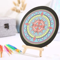 62Pcs Mandala Dotting Stencil Tools Set with 20Pcs Blank Drawing Cards,Mandala Painting Brushes Pens Kits for Rock Painting Coloring Nail Dotting Drafting Mandala Tools(Mini Wooden Easel as bouns) - Arteztik
