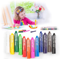 MayMoi - Barras de pintura lavables para niños, adolescentes y adultos, 12 colores, no tóxico, secado rápido - Arteztik
