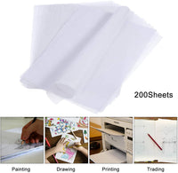 200 hojas de papel blanco translúcido para trazado, dibujo de vitela para dibujar dibujos animados - Arteztik
