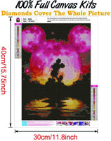 AILIBUT Kit de pintura de diamante 5D con perforación completa, pintura con diamantes circulares por números, arte de diamante de reflejo del lago para decoración de la pared del hogar (12.0 x 16.0 in) - Arteztik
