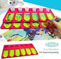 Bandeja organizadora de accesorios de pintura de diamante para adultos, soporte para múltiples botes para bandejas de contenedores de tarros, kit de herramientas de pintura de diamante multilote ideal para regalo para manualidades - Arteztik

