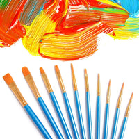 Decyool - Juego de 9 pinceles de pintura acrílica, 90 unidades de cepillos de nailon para pintura multiusos de acuarela, pintura de detalles en miniatura, kit de pintura profesional para artistas - Arteztik
