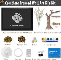 Kit de pintura enmarcada de arte de roca, kits de manualidades para adultos mujeres y niños, decoración de pared de roca 3D 17.7 x 12.9 pulgadas, castillo de bingo - Arteztik
