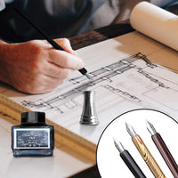Set de caligrafía para principiantes, 3 bolígrafos de caligrafía, 4 botellas de tinta de 0.5 fl oz, 20 puntas de caligrafía, 1 soporte para bolígrafo de caligrafía, set de pluma de inmersión, regalo perfecto para hombres, mujeres y niños, kit de caligrafí - Arteztik
