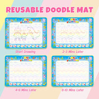 Aqua Magic Doodle Mat – Juguetes educativos de regalo para niños – Alfombrilla de dibujo de agua con bolígrafo mágico – Tabla de escritura de pintura para niño niña edad 2 3 4 5 6 7,40 x 32 pulgadas - Arteztik
