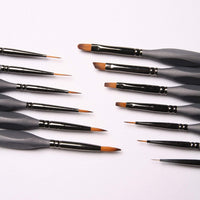 Kit de pintura en miniatura – (juego de 13) Micro detalles pinceles de pintura con estuche de transporte negro para pintar figuras de acción, modelos, arte de uñas, uñas de fantasía, acrílico, aceite, arte detallado, vidrieras y más - Arteztik
