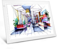 A4 Brillo regulable LED Artcraft caja de luz Tracer Slim Light Pad Tableta portátil, ME456 Cable de alimentación USB Copia Tablero de dibujo Tabla de rastreo para artistas Diseño, Animación, Boceto (Blanco) - Arteztik
